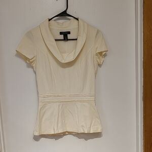 White House Black Market Cream Cowl Neck Blouse